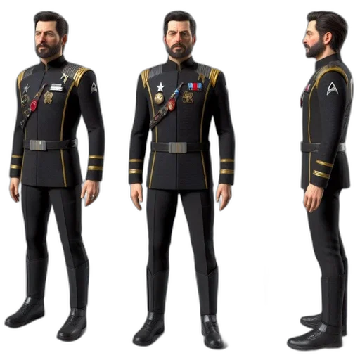 jacket, staff, concept art, 3d render transparent PNG cut-out