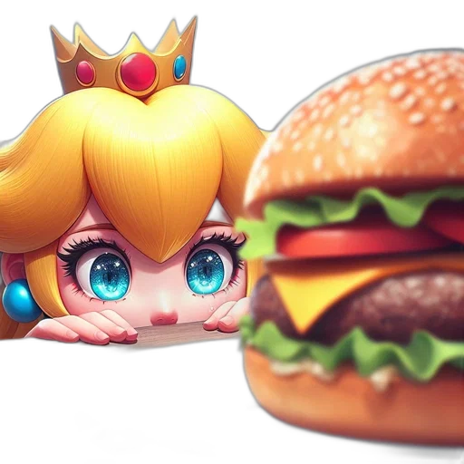 food, crown, weapon, 3d render transparent PNG cut-out