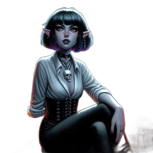 dress, jacket, comic book art, cyberpunk transparent PNG cut-out