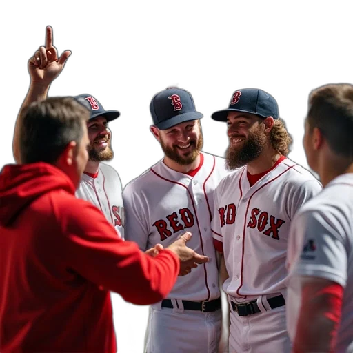 boston, red, sox, celebrating transparent PNG cut-out