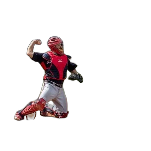 baseball, catcher, action, wearing transparent PNG cut-out