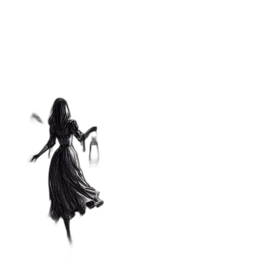 dress, creature, staff, sword transparent PNG cut-out