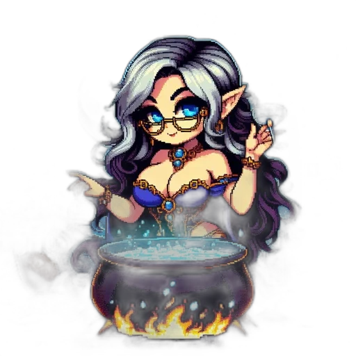fantasy art, pixel art, concept art, cartoon transparent PNG cut-out