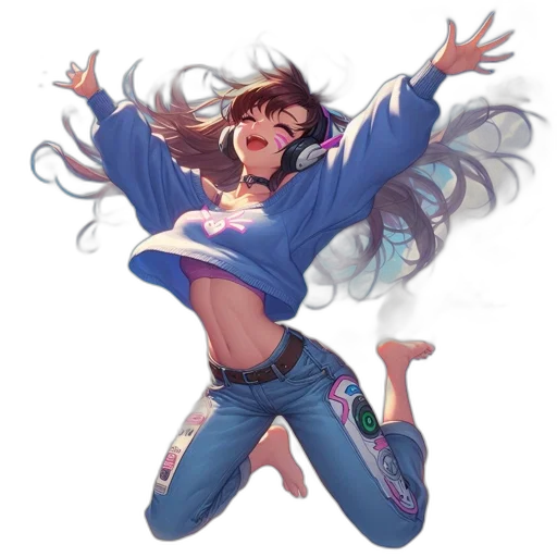 jacket, vaporwave, anime, concept art transparent PNG cut-out
