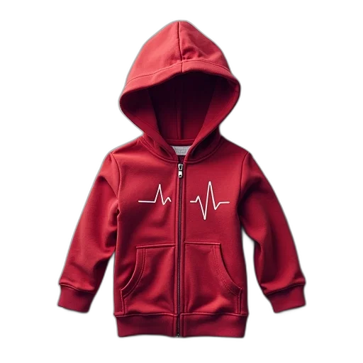 jacket, 3d render, red, heartbeat transparent PNG cut-out