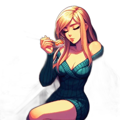 dress, jewelry, concept art, pixel art transparent PNG cut-out
