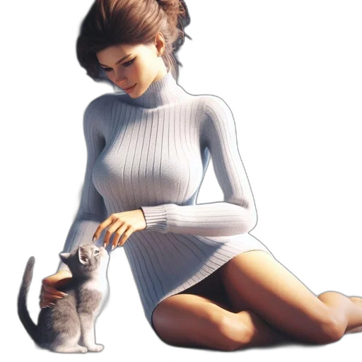 dress, animal, concept art, photorealistic transparent PNG cut-out