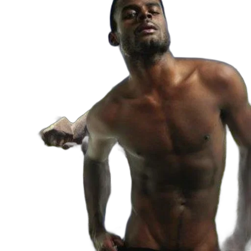 staff, shirtless, man, stands transparent PNG cut-out