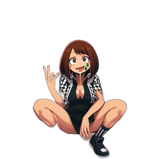 dress, staff, jacket, hair transparent PNG cut-out