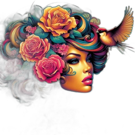 crown, mask, flower, face transparent PNG cut-out
