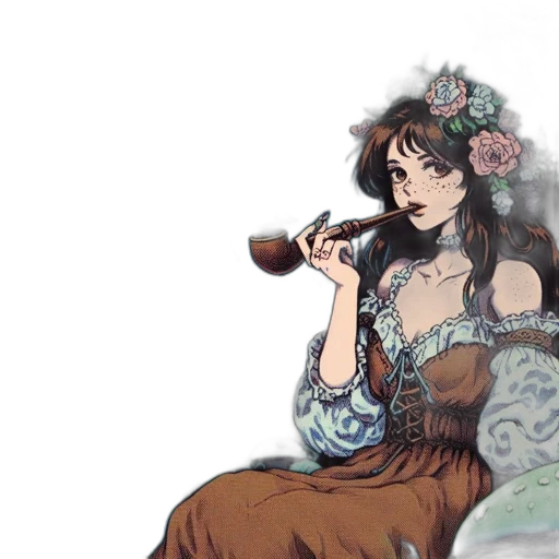 dress, staff, fantasy art, concept art transparent PNG cut-out