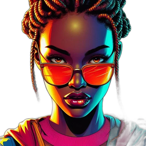 face, comic book art, cartoon, photorealistic transparent PNG cut-out