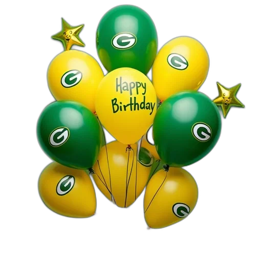 cluster, green, yellow, balloons transparent PNG cut-out