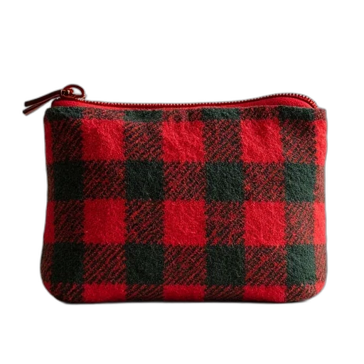 small, zippered, purse, red transparent PNG cut-out