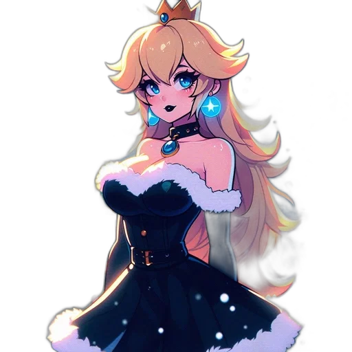 dress, crown, staff, pixel art transparent PNG cut-out