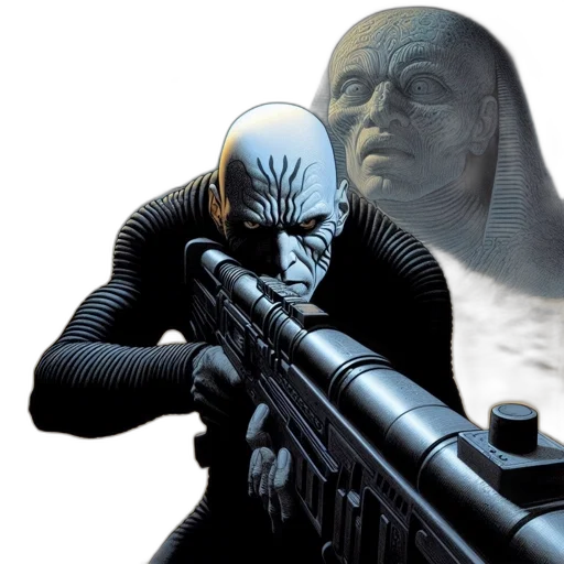 comic book art, concept art, futuristic, alien transparent PNG cut-out