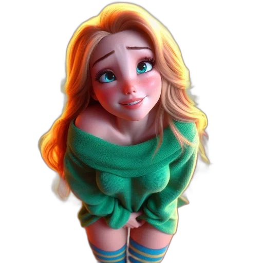 dress, face, 3d render, fantasy art transparent PNG cut-out