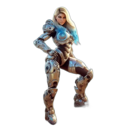 robot, weapon, concept art, 3d render transparent PNG cut-out