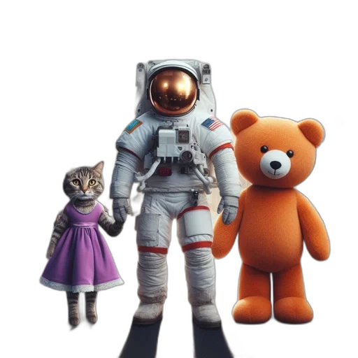 robot, concept art, 3d render, outer space transparent PNG cut-out