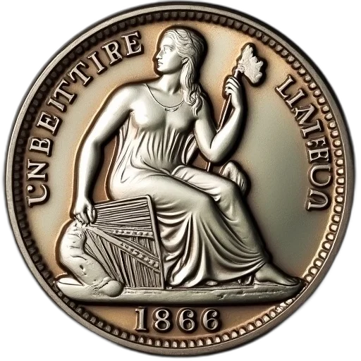 1886, franklin, seated, liberty transparent PNG cut-out