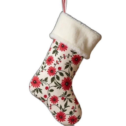 shoes, christmas, stocking, floral transparent PNG cut-out