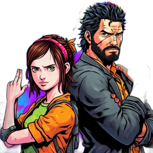 jacket, comic book art, concept art, pixel art transparent PNG cut-out