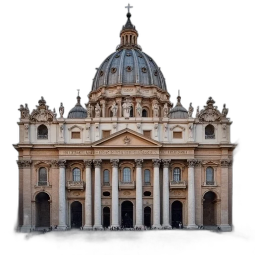building, crown, staff, photorealistic transparent PNG cut-out