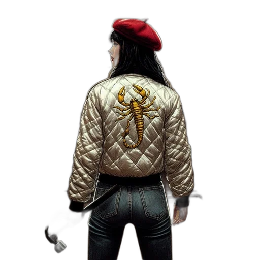 jacket, sword, concept art, comic book art transparent PNG cut-out