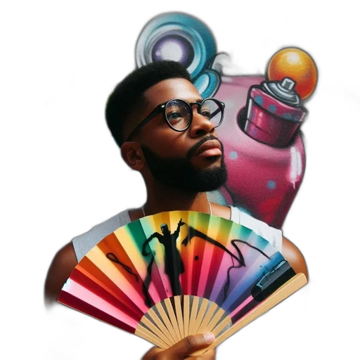 umbrella, staff, concept art, vaporwave transparent PNG cut-out