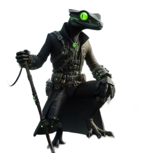 dragon, creature, staff, mask transparent PNG cut-out
