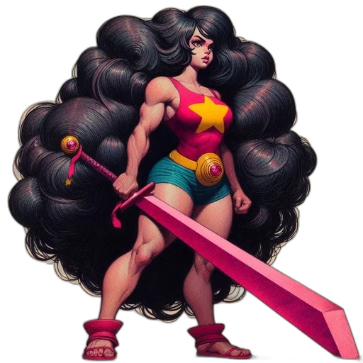 hair, weapon, concept art, comic book art transparent PNG cut-out