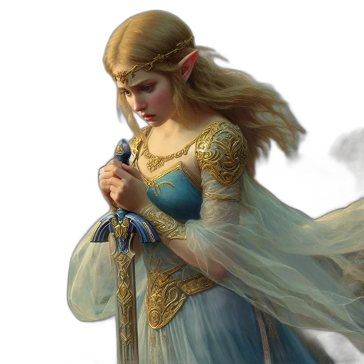 dress, sword, dragon, fantasy art transparent PNG cut-out