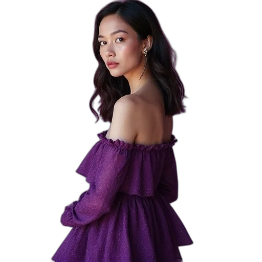 dress, photorealistic, dark, colorful transparent PNG cut-out