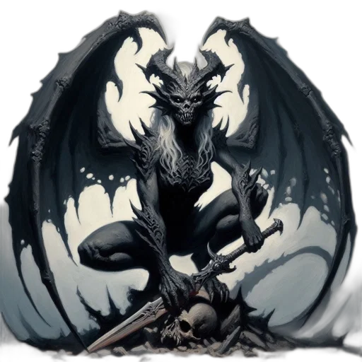 dragon, creature, staff, animal transparent PNG cut-out