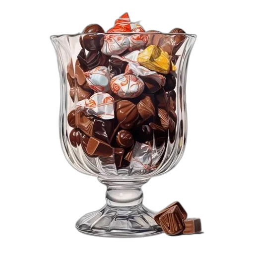 food, photorealistic, 3d render, glass transparent PNG cut-out