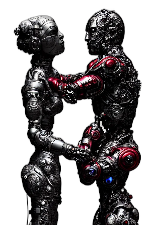 robot, concept art, comic book art, 3d render transparent PNG cut-out