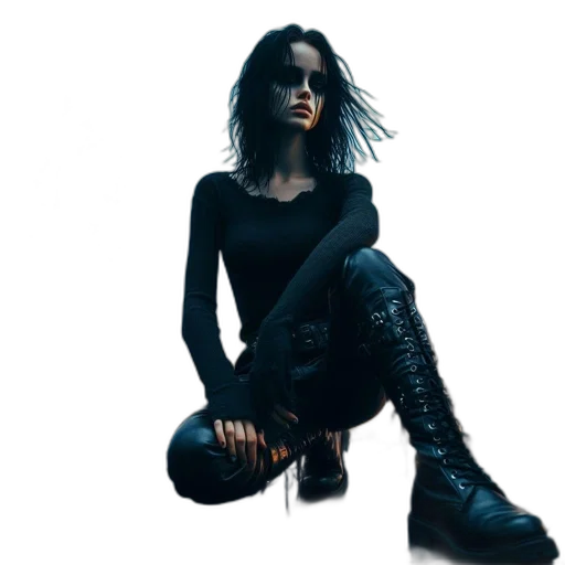jacket, hair, weapon, dress transparent PNG cut-out