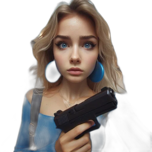 weapon, face, jacket, robot transparent PNG cut-out