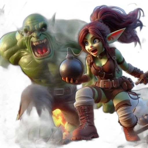 fantasy art, concept art, comic book art, 3d render transparent PNG cut-out