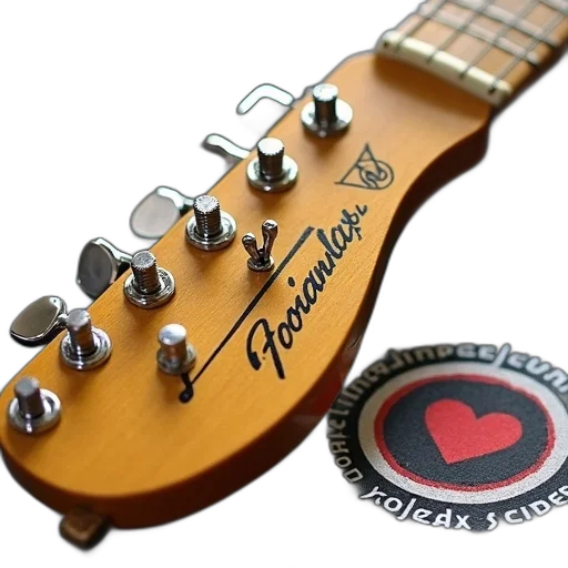 3d render, close-up, guitar, headstock transparent PNG cut-out