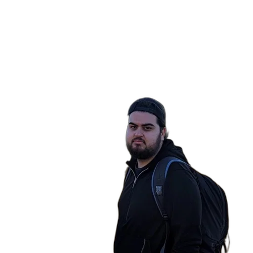 jacket, staff, face, creature transparent PNG cut-out
