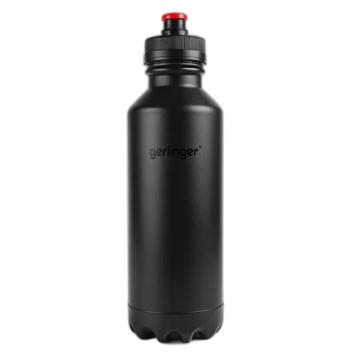 bottle, 3d render, black, red transparent PNG cut-out