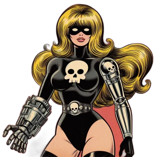 comic book art, cartoon, concept art, vintage-style transparent PNG cut-out