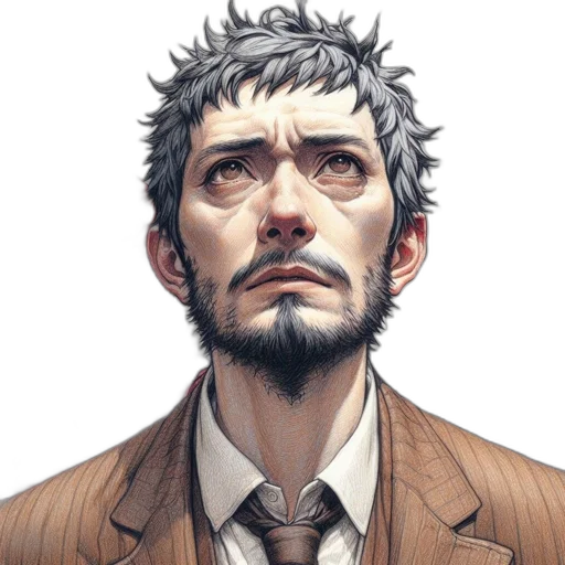 face, staff, comic book art, concept art transparent PNG cut-out