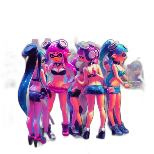 dress, weapon, staff, vaporwave transparent PNG cut-out