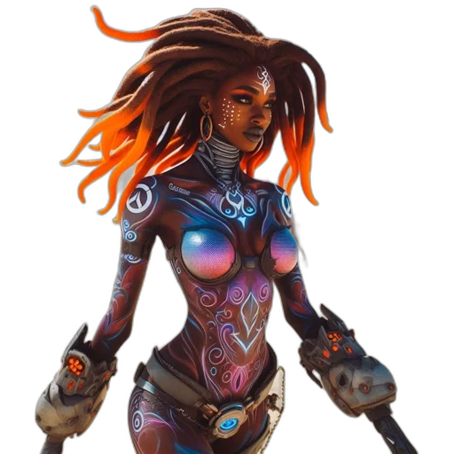 robot, concept art, fantasy art, cyberpunk transparent PNG cut-out