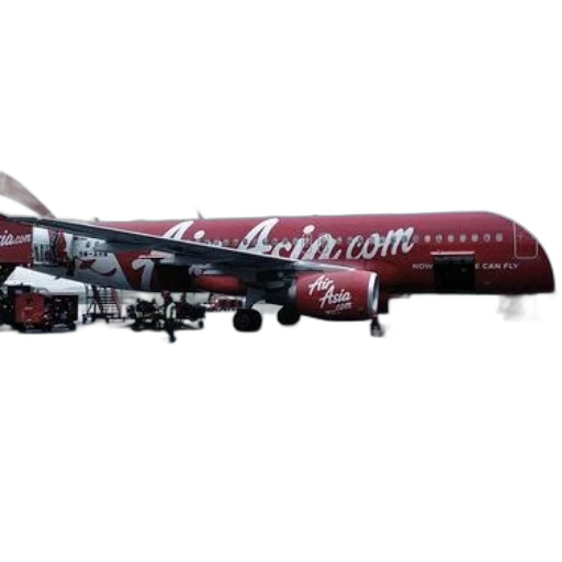 red, airasia, airplane, parked transparent PNG cut-out