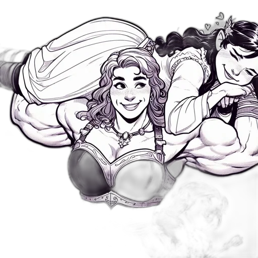 concept art, fantasy art, comic book art, pencil sketch transparent PNG cut-out