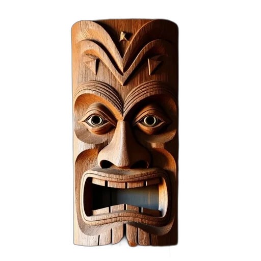 mask, face, large, carved transparent PNG cut-out