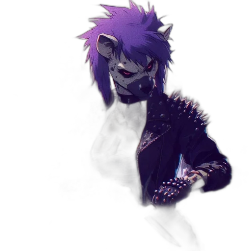 creature, mask, staff, jacket transparent PNG cut-out
